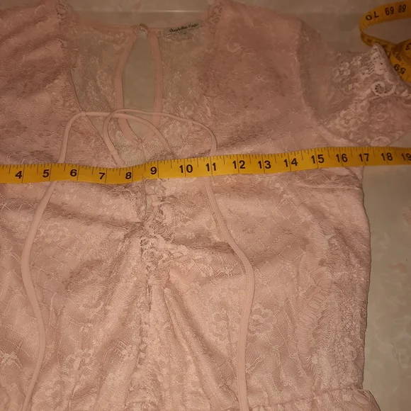 Charlotte Russe Lace Romper in Blush Pink - Picture 8 of 13